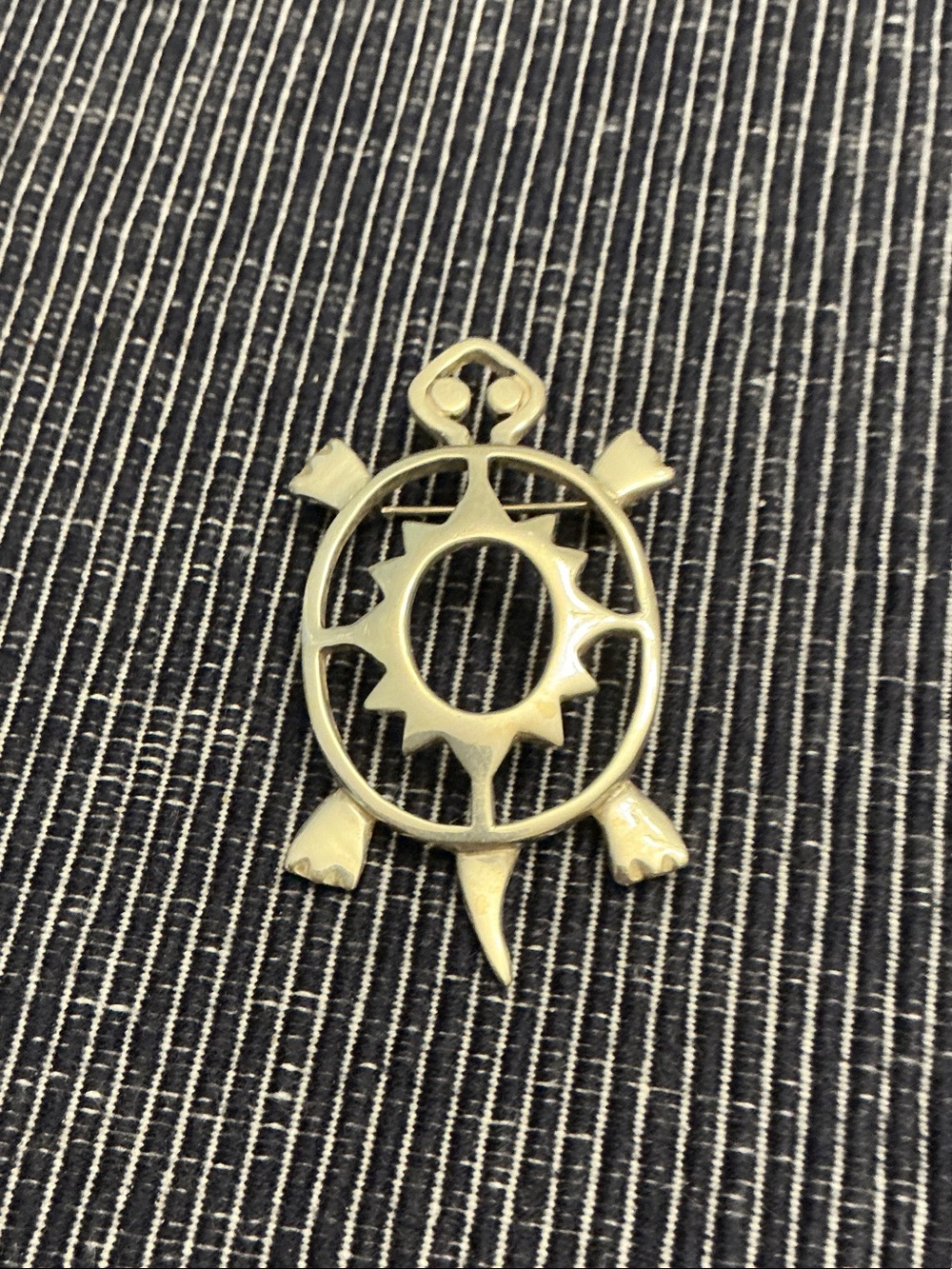 Turtle Sunburst Pendant - Gold Tone